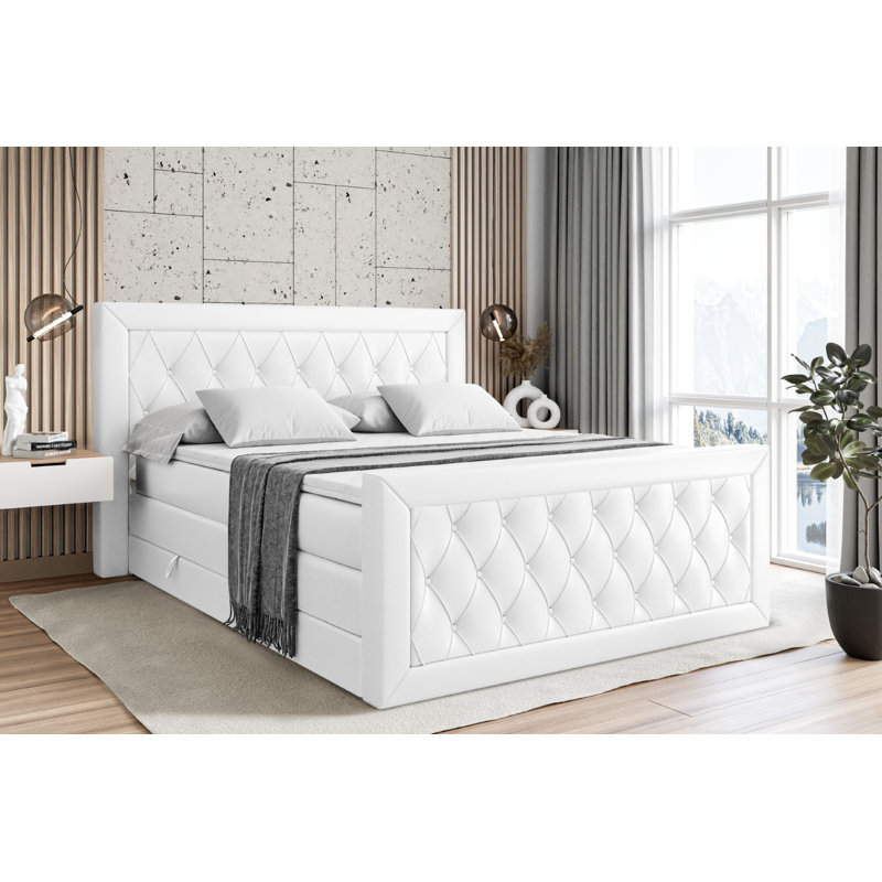 Falk Bed with Mattress, 120cm W x 200cm D, White