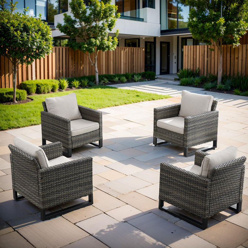 Nazime Outdoor Lounge Chair, Beige