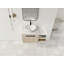 Meuble-lavabo flottant de 36 po au design moderne avec lavabo d'art en céramique, dalle de pierre plate et petites tablettes de rangement, porte à fermeture douce, ensemble KD-534985232