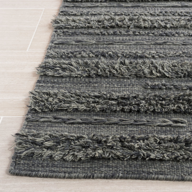 Vermont Charcoal and Ivory Hand-Knotted Wool Area Rug