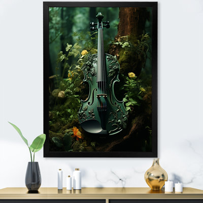 Violon verdure dans la forêt sur toile