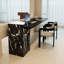 Bureau rectangulaire noir massif + bois manufacturé + acrylique-249758455