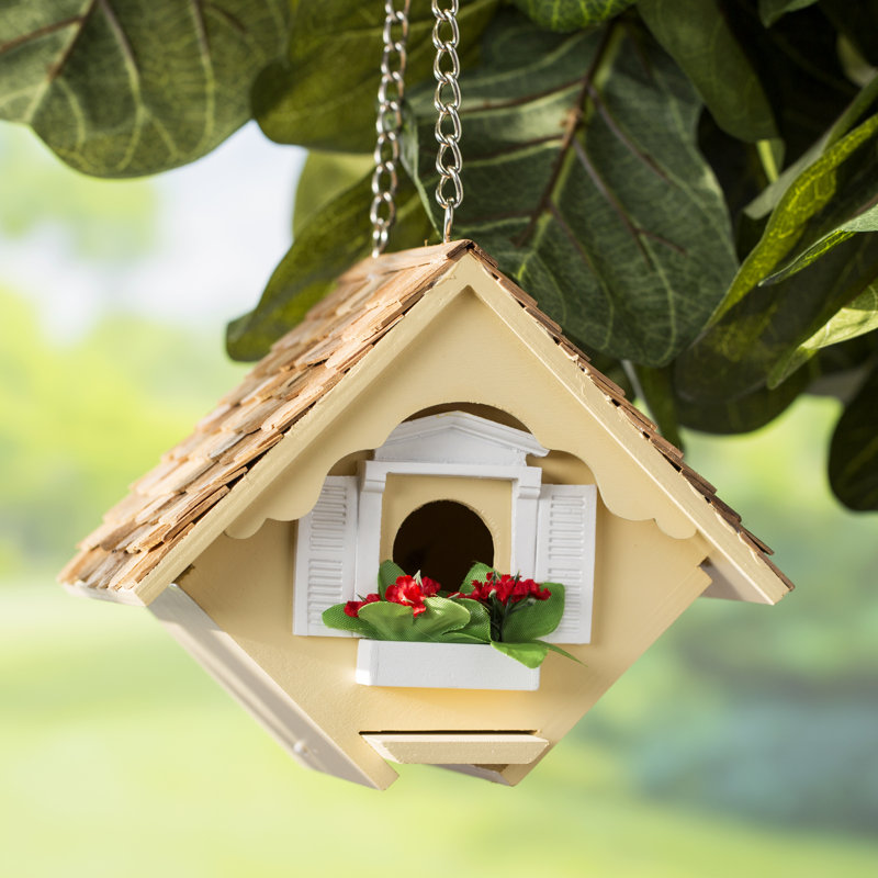 Fledgling Series Little Wren House 6.5 in x 8 in x 6 in  Birdhouse, Yellow