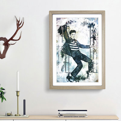 Elvis Presley Dancing in Abstract - Picture Frame Painting Print