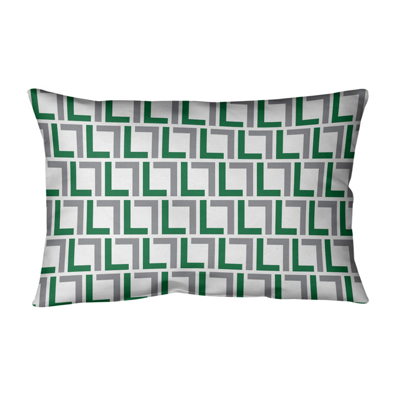 Housse de coussin rectangulaire Philadelphia Football Luxury, Blanc / vert / argent, Polyester sergé
