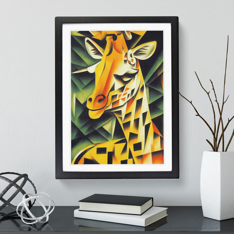 Smiling Giraffe - Framed Print, Black Framed, 34cm H x 25cm W x 2cm D
