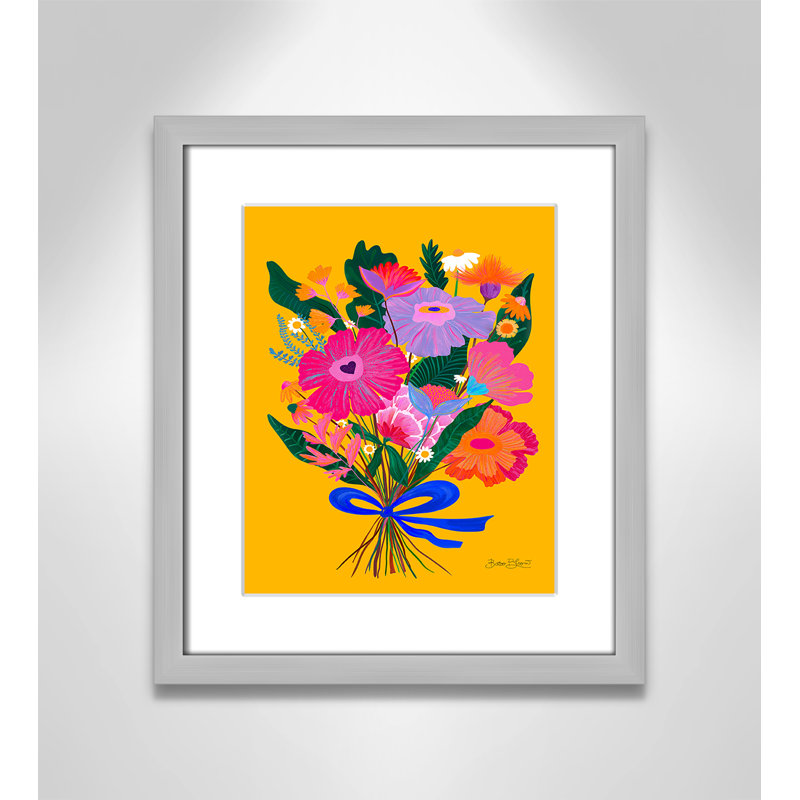 Imprimé éclectique de fleurs par Bloom, Argent mat, Imprimé mat, L 13 po x H 15 po