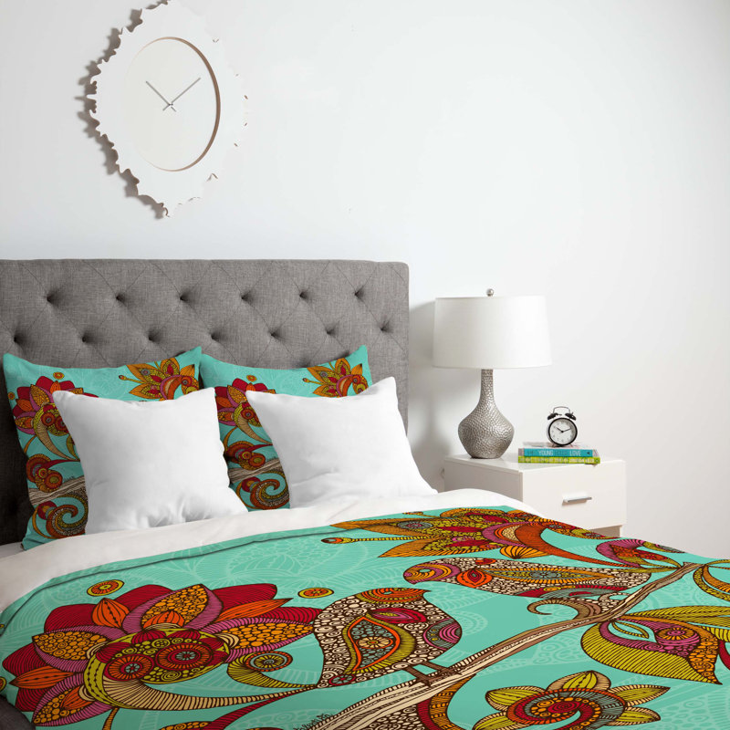 Valentina Ramos Traditional Polyester Floral Duvet Cover, Queen, Lightweight