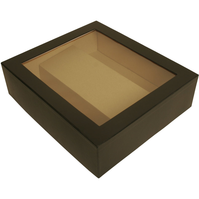 Boîte décorative en carton avec compartiment à vin simple Larnakas, Noir