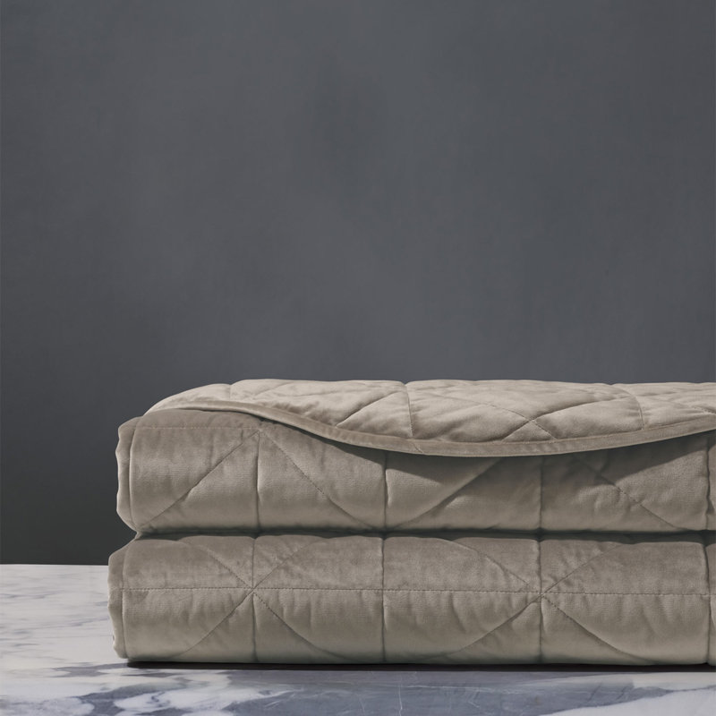 Nova Velvet Coverlet, Fawn, Full Coverlet