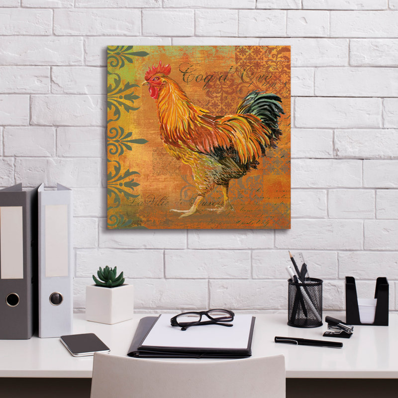 'Coq Motifs 2' by Art Licensing Studio Canvas Wall Art, 18" x 18"