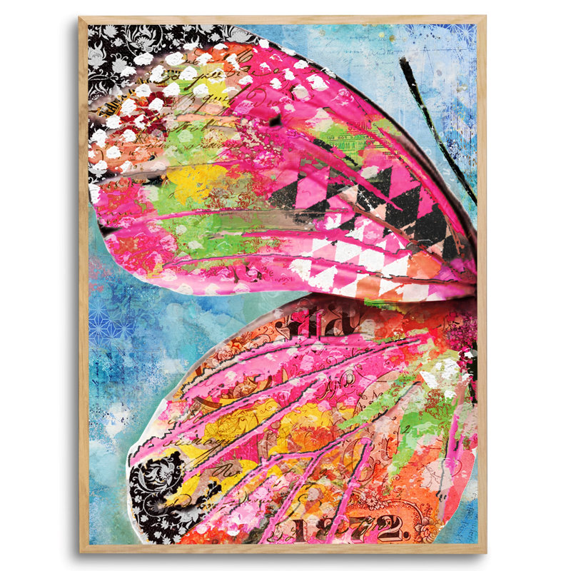 Wonderland Butterfly Wing Print by Jennifer Lambein, Natural Frame Canvas, No Mat, 26" H x 20" W