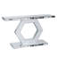 Console en bois massif à deux niveaux avec miroir étincelant, table de vestibule en cristal de 55 po pour décor de salon, espaces principaux design