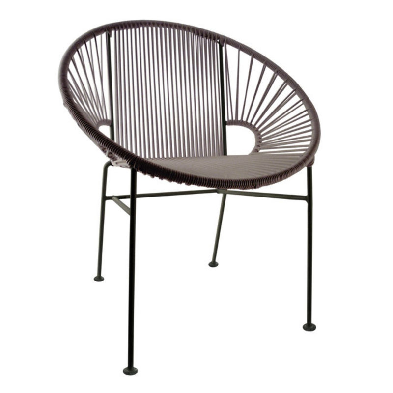 Concha Indoor/Outdoor Handmade Dining Chair, Black, Gray