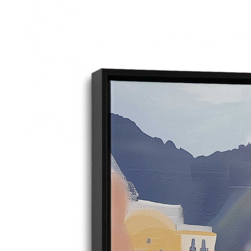 Rives dorées d'Amalfi I, H 31 po x l 21 po, Cadre flottant, Noir satiné