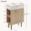 Meuble-lavabo en bois 21,6 po avec lavabo en céramique et rangement à gauche-1210431034