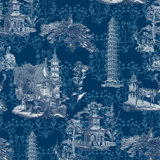 The Signature Pagoda Toile 10' L x 24" W Wallpaper Roll