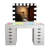 Makeup Vanity Set with hollywood Makeup Mirror HD Glass Top Built-in RGB Light Strips Large 13 Drawers