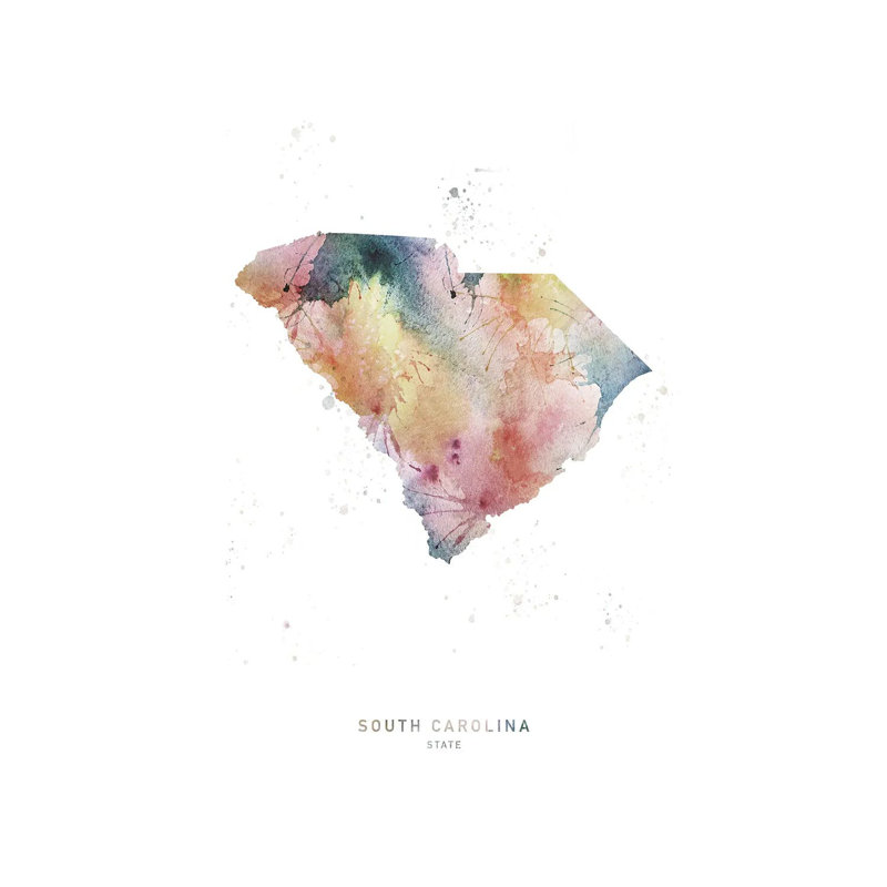 South Carolina State Map by WallDecorAddict - Wrapped Canvas Painting, 66.04 cm H x 45.72 cm W