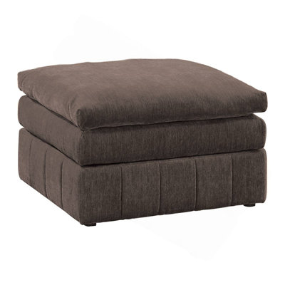 Contemporary 1Pc Ottoman Modular Plush Chair Sectional Sofa Living Room Furniture Granite Morgan Fabric- Suede