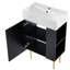 21.6" Black Bathroom Vanity, Combo Cabinet, Bathroom Storage Cabinet, Single Ceramic Sink, Right Side Storage-116234265