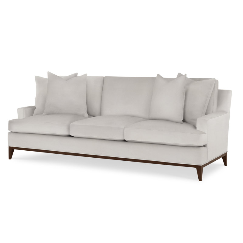 Dapper Upholstered 88'' Sofa, American Walnut, Filigree Ivory