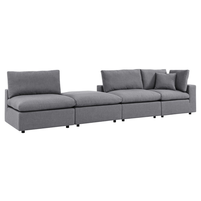 Gray Sunbrella Outdoor Sectional Sofa with Aluminum Frame