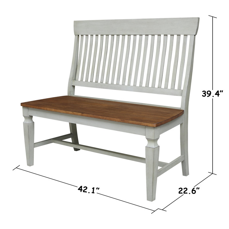 Banc en bois massif Skyla, Hickory / pierre
