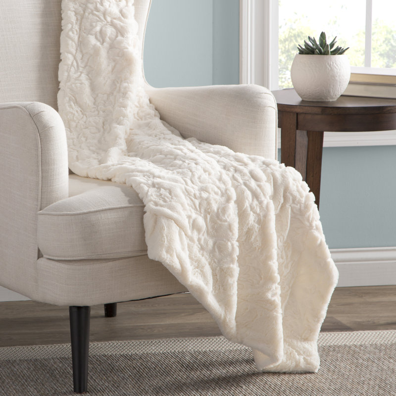 Throw Blanket, 127cm W x 152.4cm L, Antique White