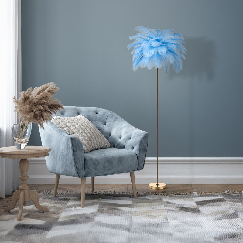 Lampe sur pied à DEL 63 po Lismore, Bleu