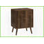 Table basse Mid-Century moderne, compacte, en stratifié noyer, facile à nettoyer pour un petit salon