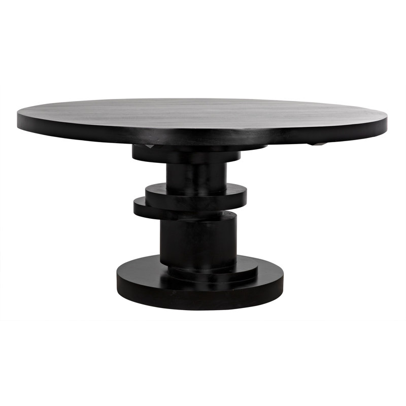 Hugo Round Dining Table, Black, 30" H x 60" L x 60" W