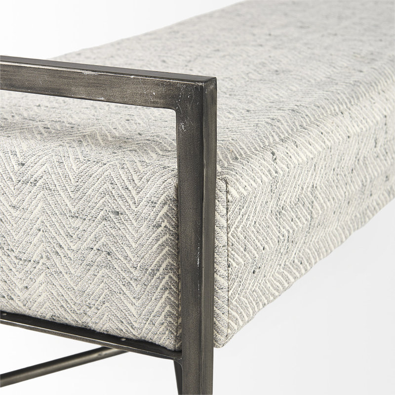 Banc rembourré Genevieve, Crème