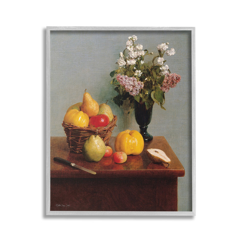 «Fruit & Flowers Still Life», estampe numérique encadrée par Stellar Design Studio, Estampe numérique Farmhouse