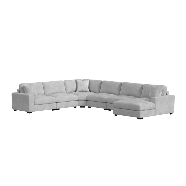 Picket House Furnishings Mesa Modular Sectional Set with Chaise in Steno Stone