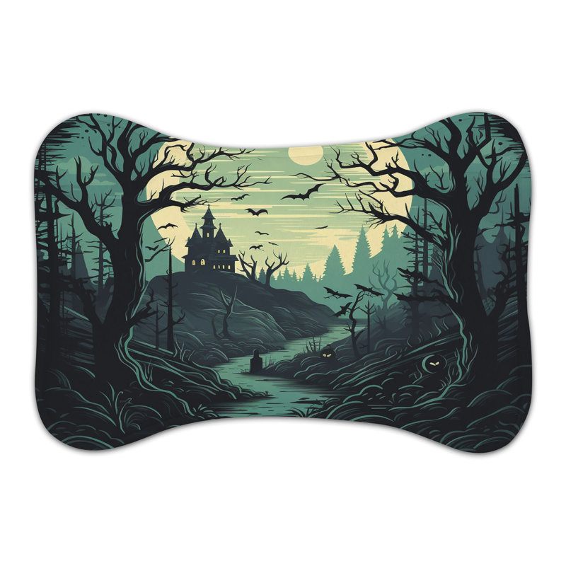 Spooky Trees - Tapis d'alimentation en os 1 pièce, XL (18 po)