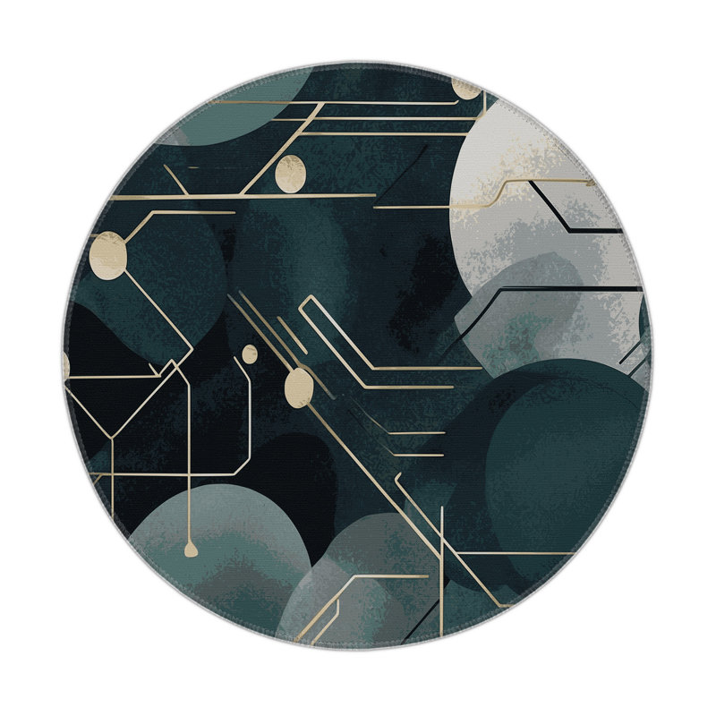 Radiant Burst Indoor And Outdoor Area Rug, Round 5'