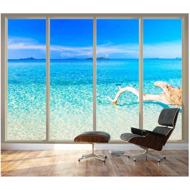 View Through Sliding Doors Peel & Stick Clear Border, 100" L x 144" W
