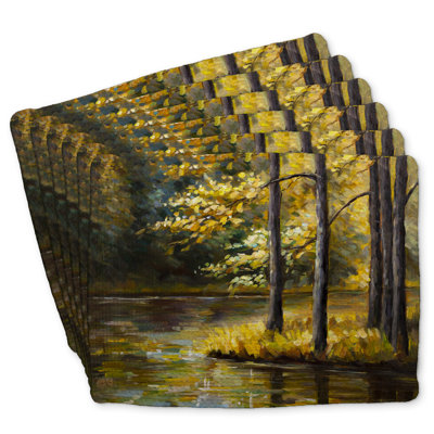 Fall Landscape Braided Polyester Andaluss Set of 6 - Home Decor