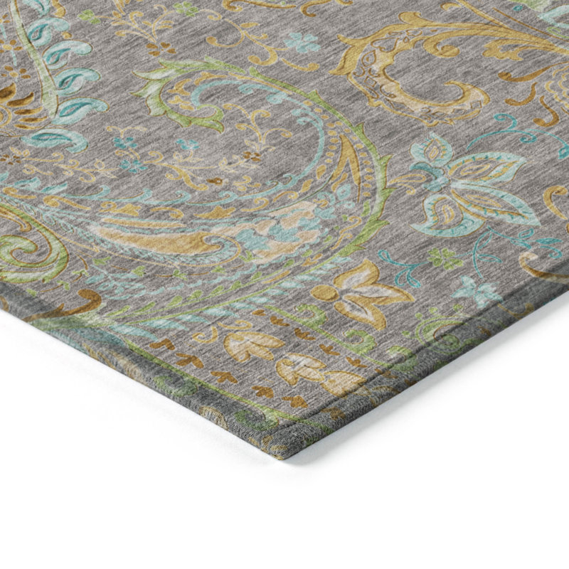 Kinslee Washable Paisley Indoor / Outdoor Rug, Rectangle 10' x 14'