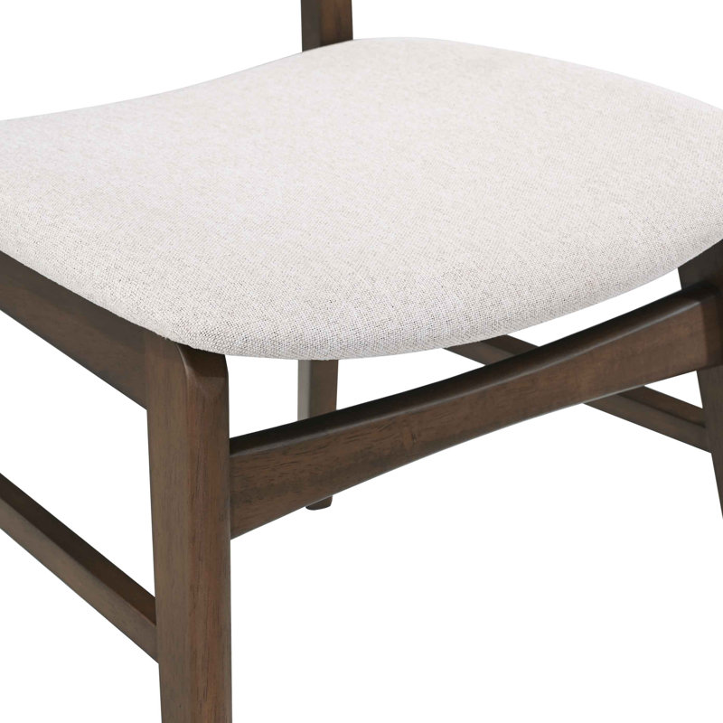 Chaise rembourrée en bois massif, Noyer