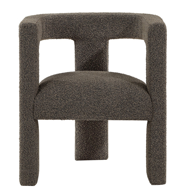 Chaise d'appoint rembourrée Slater Boucle, Chocolat