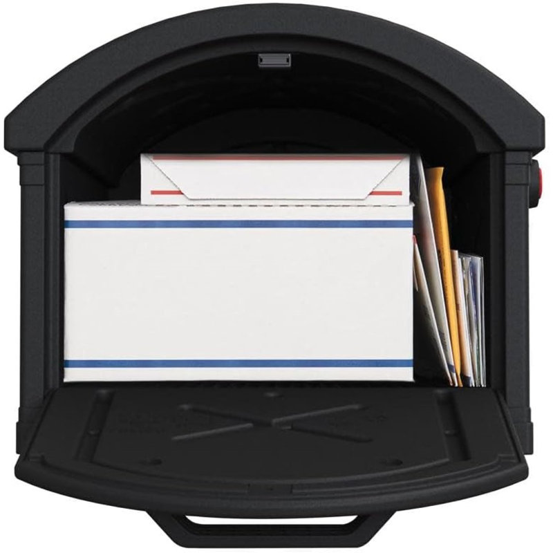 Extra Large Black Plastic Mailbox and Post Combo Kit