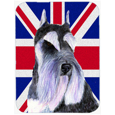 Schnauzer à trésors avec panneau de coupe en verre à drapeau anglais britannique caroline Union Jack