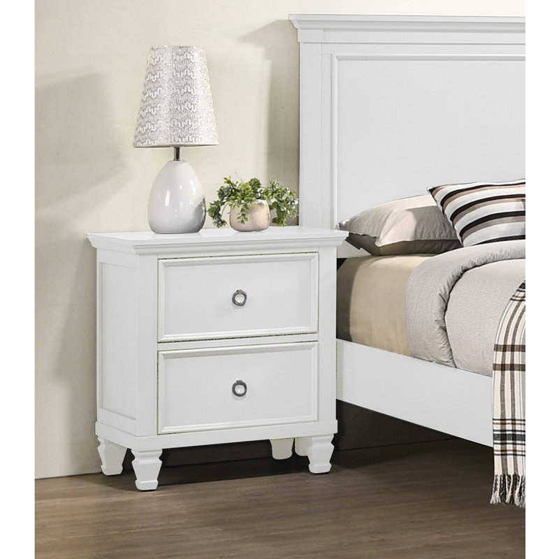 Gilpin 2 - Drawer Solid Wood Nightstand, White