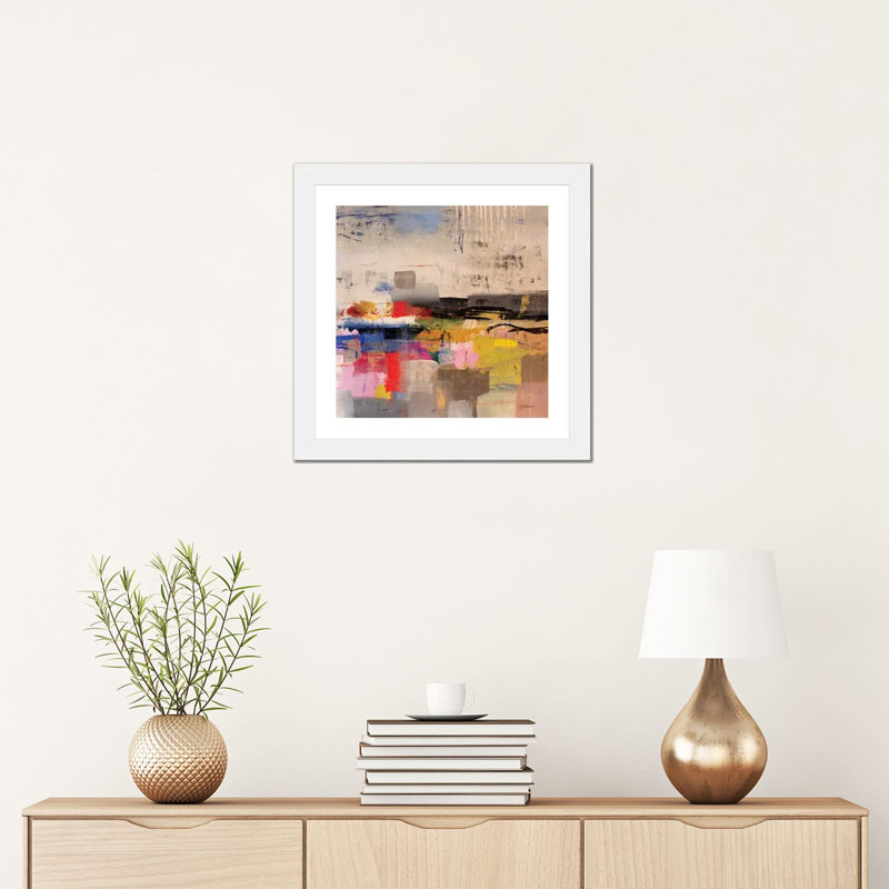 " Float " by Julian Spencer, White, 16" H x 16" W x 1" D, White Framed Paper