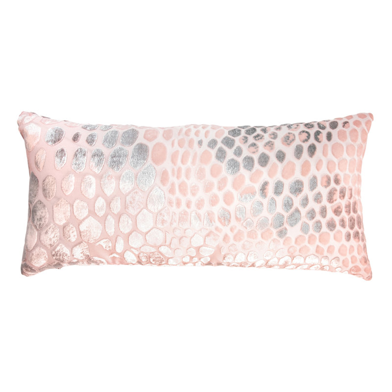 Snakeskin Rectangle Velvet Pillow Cover & Insert, Blush