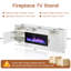 70'' TV Stand for TVs up to 80'' with Electric Fireplace, Power Outlets, LED Lights and Adjustable Shelves-1205506099-1160463180