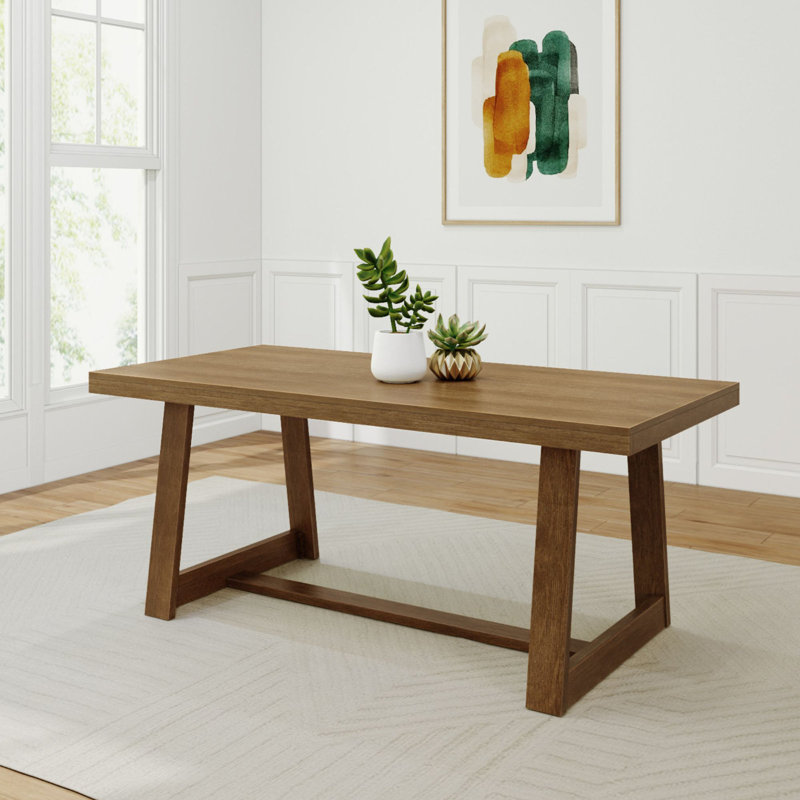 Table de salle à manger Linzy, Pacane brossée