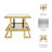 Atli Modern 24" Accent Table with Marble-Look Top, Glass Shelf & Gold Metal Geometric Frame for Living Room or Bedroom-3597221